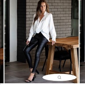 Vici collection Ivory Satin drape top